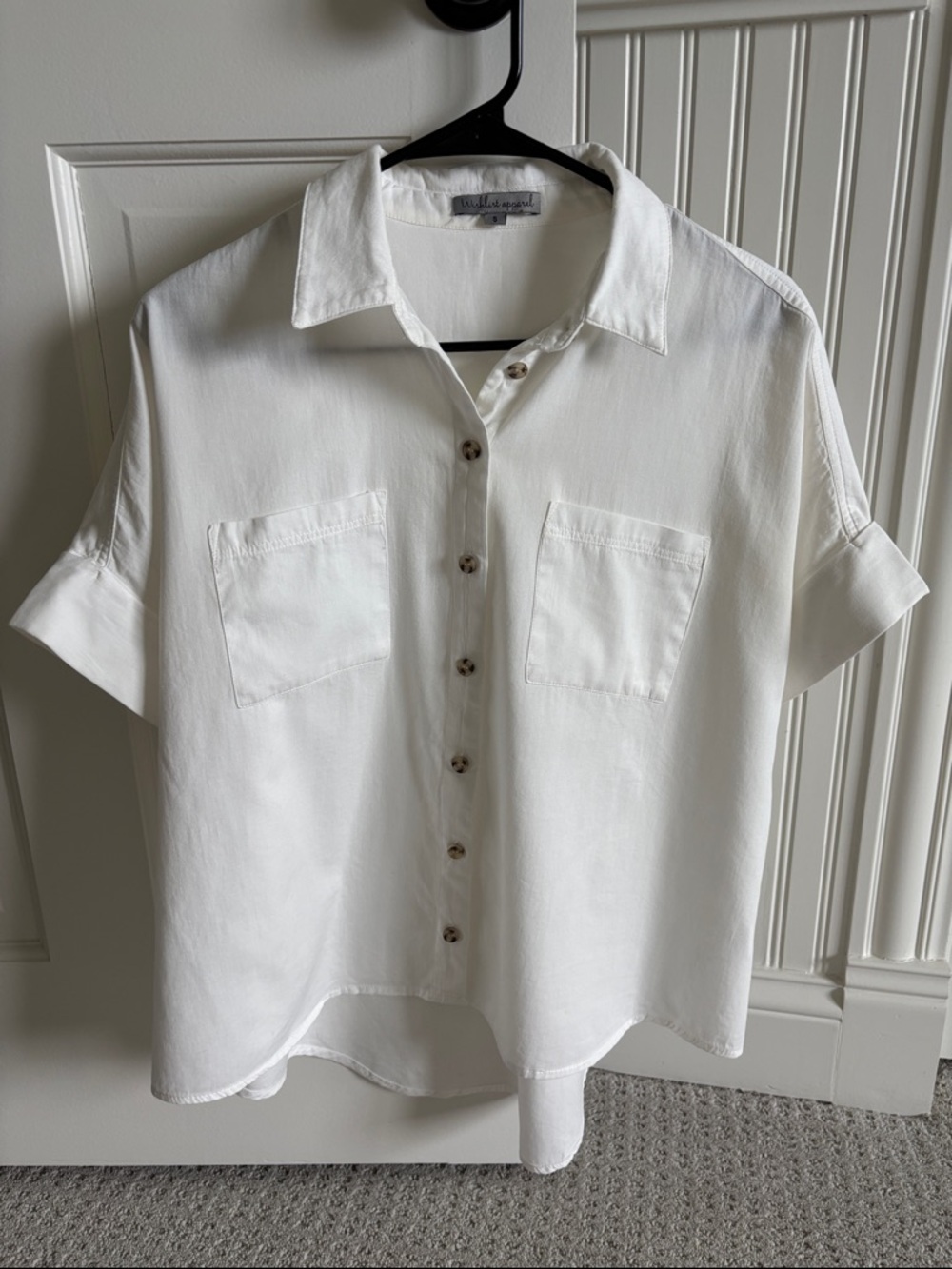 Wishlist Off White Button-Up Short Sleeve Top Women’s Size Small
